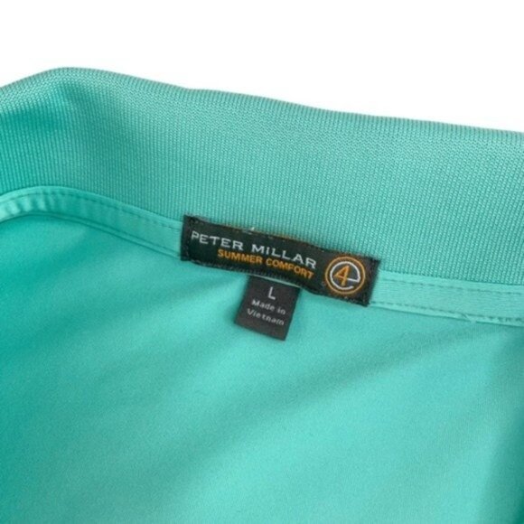 Peter Millar Summer Comfort Polo in Mint Green Short Sleeve Shirt Top - Picture 3 of 5